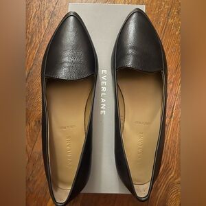 Everlane The Modern Point in Black Leather  New Womens Flats Oxfords: 9